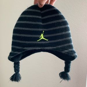 🎀Air Jordan Stripe Infant Beanie Black Gray Green